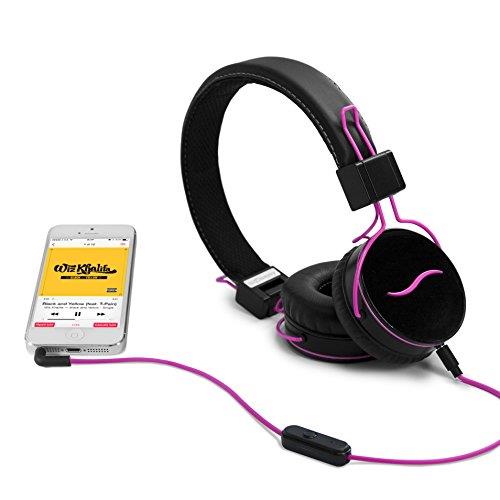 HIFUNFUN Cuffie a padiglione Hi-Fun Hi-Deejay cablati con sistema BBS rosa 